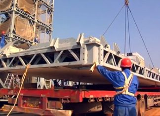 Workers help to construct the energy efficient and prefabricated 30-storey Ark Hotel in Hunan province, China in a record 15 days. (Photo/Youtube)